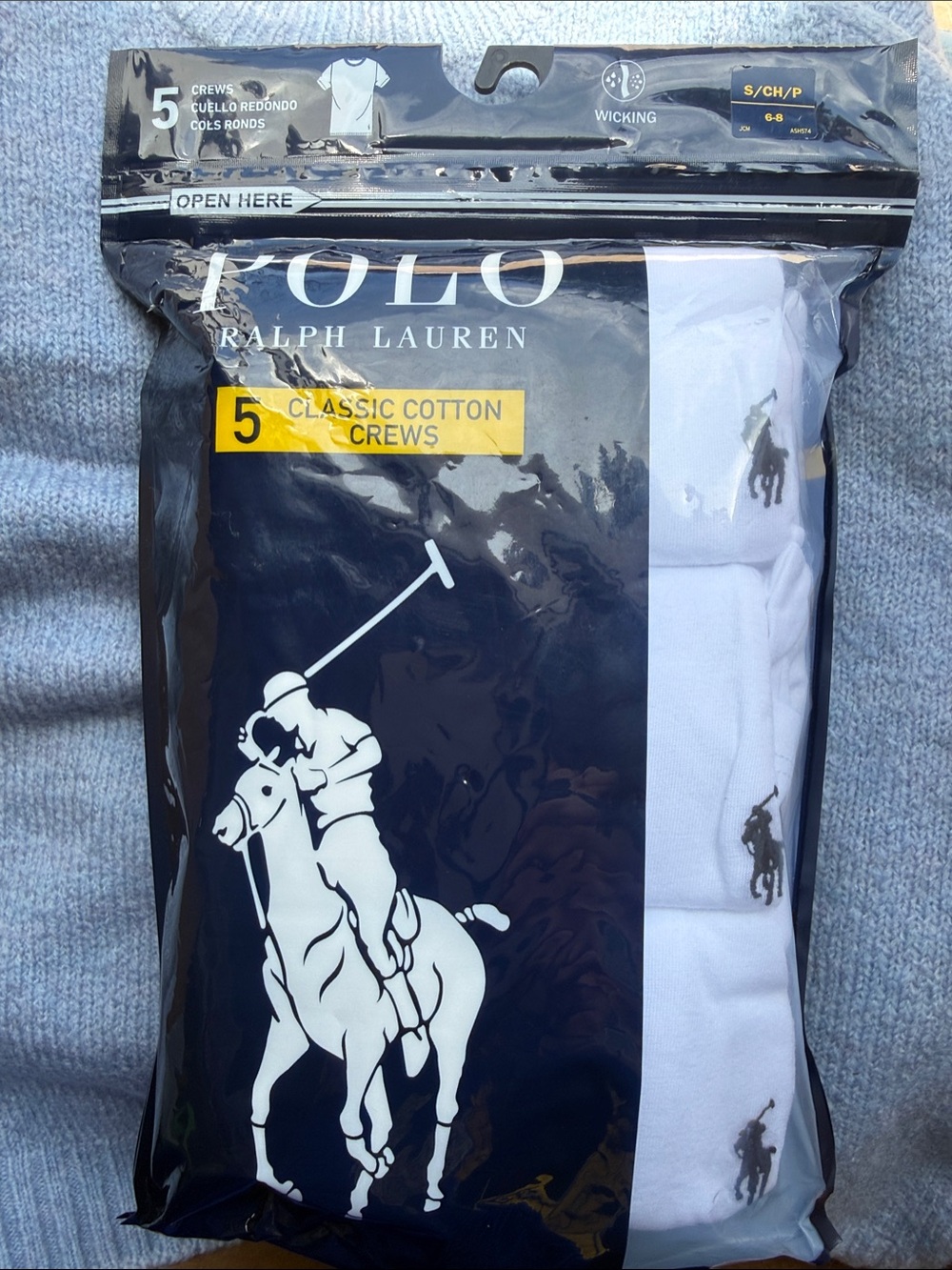 Polo by Ralph Lauren Men's White Classic Cotton Crew Socks (5-Pack)